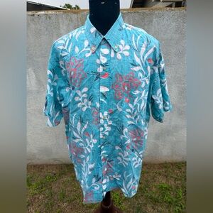 PreOwned Reyn Spooner Classic Hawaiian Print Multicolored Full Button Men's XXL